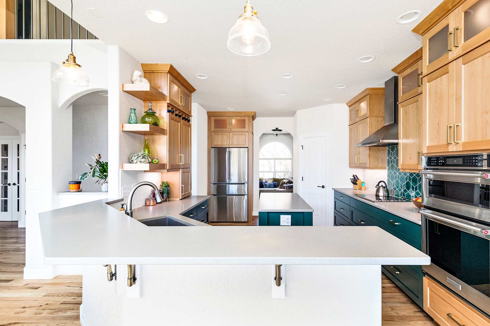 A bright and airy modern kitchen design by Freestone Design-Build in Fort Collins Colorado